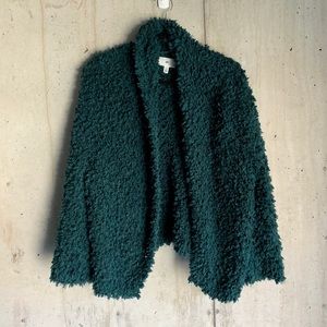 Emerald Green Fuzzy Cardigan Sweater